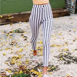Urban Outfitters Black and White Striped Cropped Pants